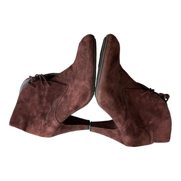 Me Too Boots Womens 11 M Odelia Heels Ankle Booties Brown Leather Tassel Lace Up - Picture 8 of 10